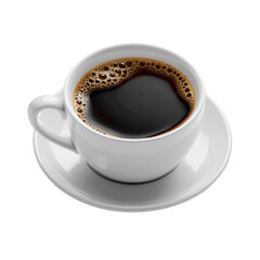 Obraz premium coffee cup: close-up of fresh brewed coffee Isolated on Background
