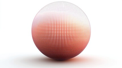 Abstract Red Sphere with White Dots: A 3D Rendered Digital Art
