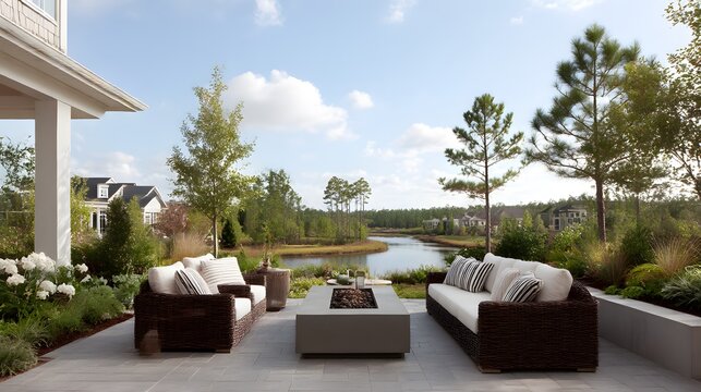 young couple relaxing on terrace