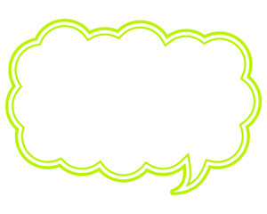 シンプルなカラー線の吹き出し　細長い雲形