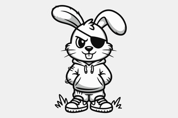 bunny hoodie silhouette vector