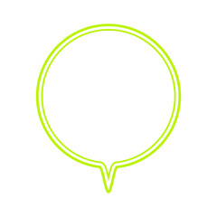 Fototapeta premium シンプルなカラー線の吹き出し 丸形の下向き