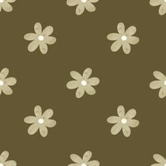 seamless pattern with cartoon flowers. hand drawing. design for fabric, print, textile, wrapper	
