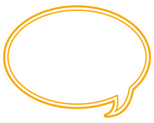 Fototapeta premium シンプルなカラー線の吹き出し 丸形