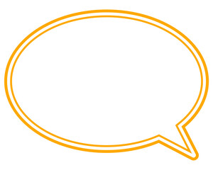 シンプルなカラー線の吹き出し　丸形