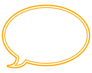 シンプルなカラー線の吹き出し　丸形