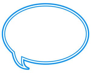 シンプルなカラー線の吹き出し　丸形