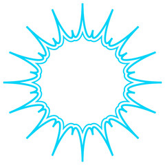 シンプルなカラー線の吹き出し　ギザギザした形