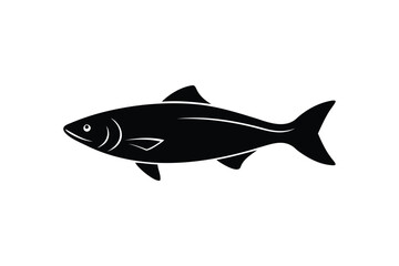 Salmon steak fish icon silhouette on white background
