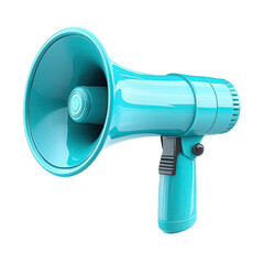 blue megaphone on white background, 3d render