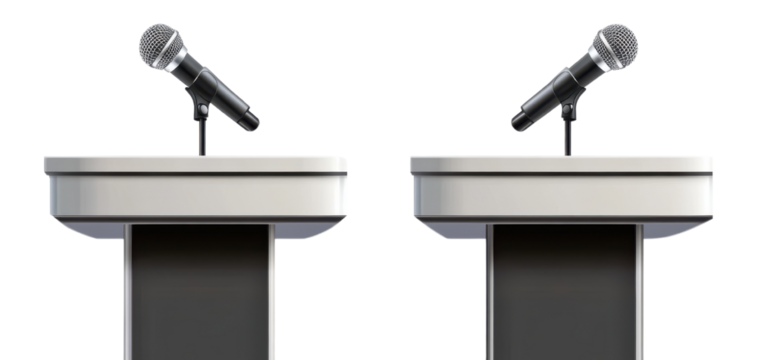 two podium vector illustration, isolated on white background.