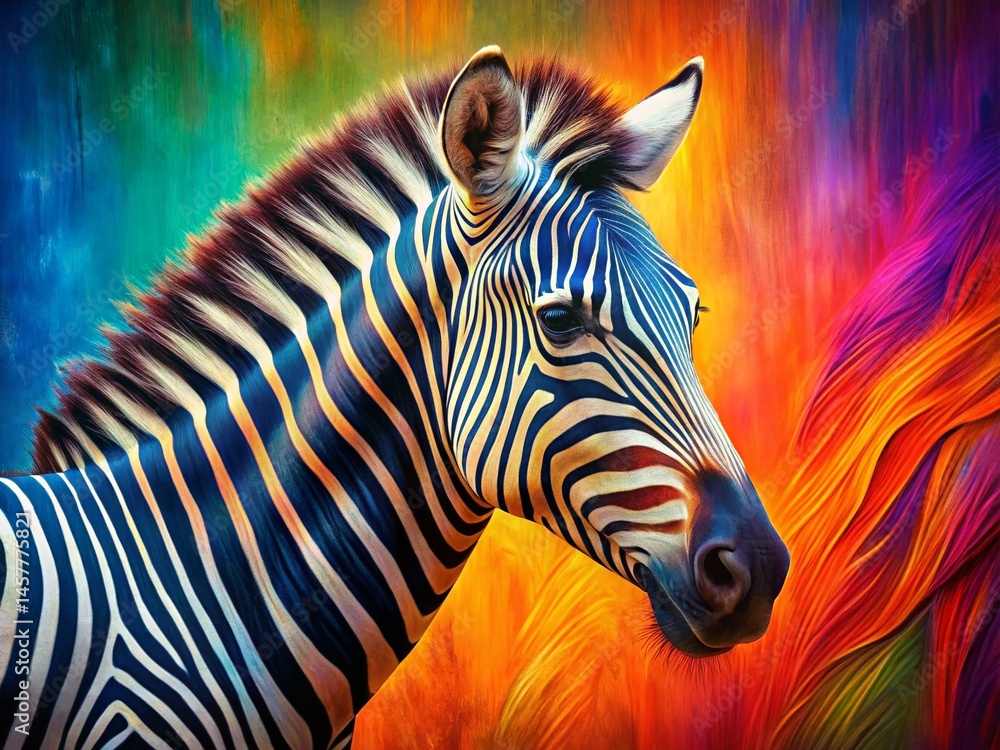 Poster modern zebra stripe background: digital art texture for design projects