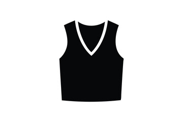 Sleeveless shirt icon silhouette on white background