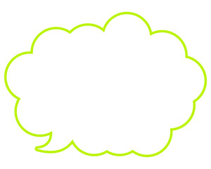 シンプルなカラー線の吹き出し　丸みのある雲形