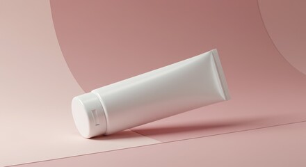Fototapeta premium White Tube on Pink Background