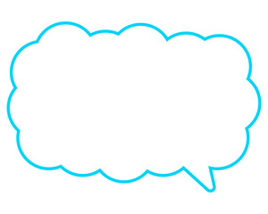 シンプルなカラー線の吹き出し　細長い雲形