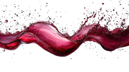 red wine splash on white background