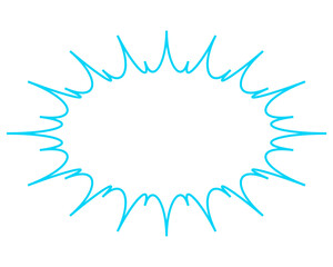 シンプルなカラー線の吹き出し　細長いギザギザした形
