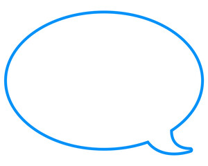 シンプルなカラー線の吹き出し　丸形