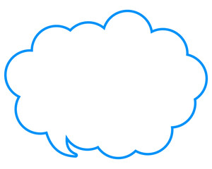 シンプルなカラー線の吹き出し　丸みのある雲形