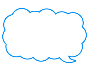 シンプルなカラー線の吹き出し　細長い雲形