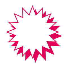 シンプルなカラー線の吹き出し　ギザギザした形