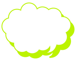 シンプルなカラー線の吹き出し　丸みのある雲形