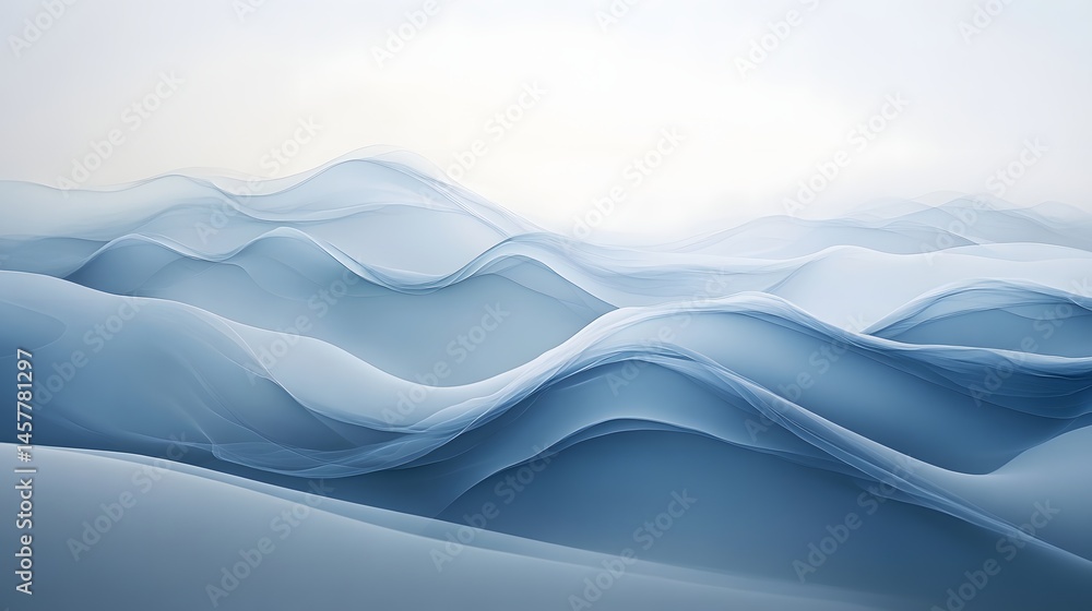 Poster creating flow: using blue smoke waves in minimalist backgrounds