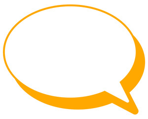 シンプルなカラー線の吹き出し　丸形