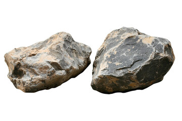 two rocks on white background