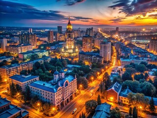 Night Lights of Donetsk, Ukraine: Cityscape Photography