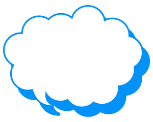 シンプルなカラー線の吹き出し　丸みのある雲形