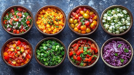 Middle eastern appetizers collection with herbs high resolution image