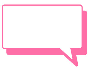 シンプルなカラー線の吹き出し　四角形