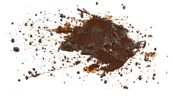 mud splatter isolated on white background.