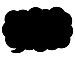 シンプルなカラーの吹き出し　細長い雲形