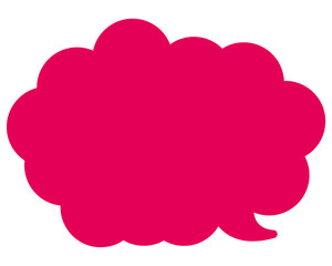 シンプルなカラーの吹き出し　丸みのある雲形