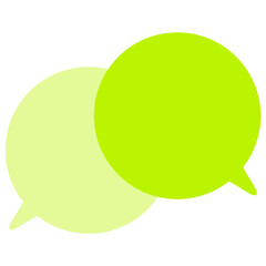 シンプルなカラーの吹き出し　重なる会話