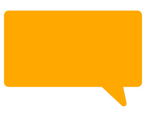 シンプルなカラーの吹き出し　四角形