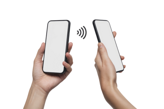 nfc phone transfer,  Isolated on Background