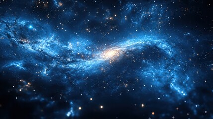 Dramatic golden nebula formation illuminates the cosmos with intense energy and starlight brilliance