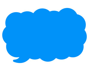 シンプルなカラーの吹き出し　細長い雲形