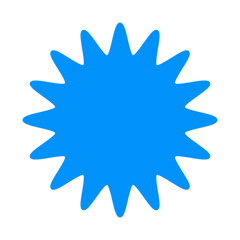 シンプルなカラーの吹き出し　丸みのあるギザギザした形