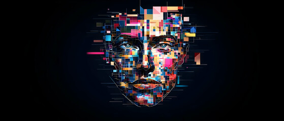 Abstract Colorful Face Art Design