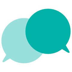 シンプルなカラーの吹き出し　重なる会話