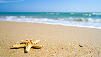 starfish on a beach sand