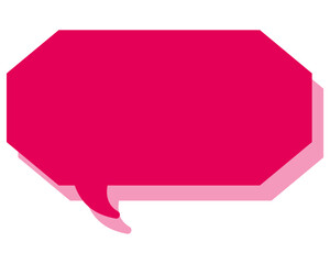 シンプルなカラーの吹き出し　細長い雲形