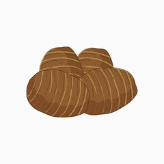 Eddoe vegetables flat design cartoon illustration