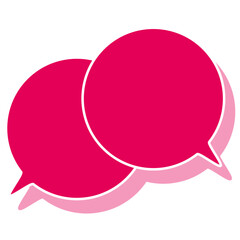 シンプルなカラーの吹き出し　重なる会話