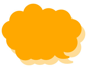 シンプルなカラーの吹き出し　丸みのある雲形
